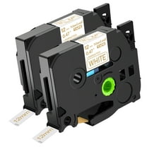 NineLeaf 2 Pack Compatible for Brother P-Touch TZe TZ Label Maker Tape TZe-234 TZ-234 12mm 0.47 in Laminated Gold on White Label Tape