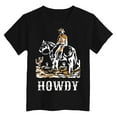 thumbnail image 4 of TTUHYWXI Toddler Baby Boy Howdy Shirt Rodeo Western Graphic Letter Short Sleeve T-Shirt Kids Funny Cowboy Summer Tee Tops (Black, 5-6 Years), 4 of 4