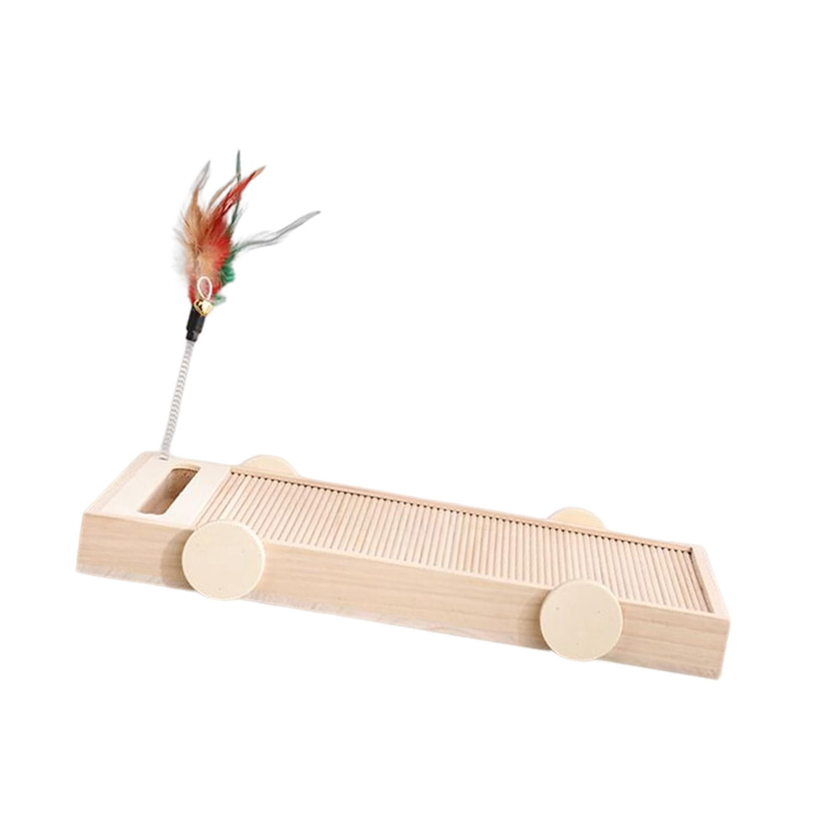 Bvdfgk Cat Scratch Pad Cat Scratching Board 3 in 1 with Ball Track Feather Teaser Cats 40cmx20cm