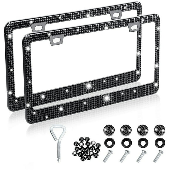 Black Bling License Plate Frames