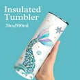 thumbnail image 4 of Mermaid Tumbler with Lid and Straw Double Wall Vacuum Stainless Steel 20 Oz Watercolor Ocean Mermaid Cup, Water Bottle, Travel Coffee Mug,Hawaiian Mermaid,Mermaid Decor,Accessories, 4 of 6