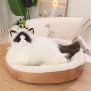 Realistic Cat Doll Toy, Soft Plush Cat Figure, Lifelike Pet Replica with Adorable Expressions, High-Quality Comfortable Material, Easy to Clean Companion for Kids and Adults
