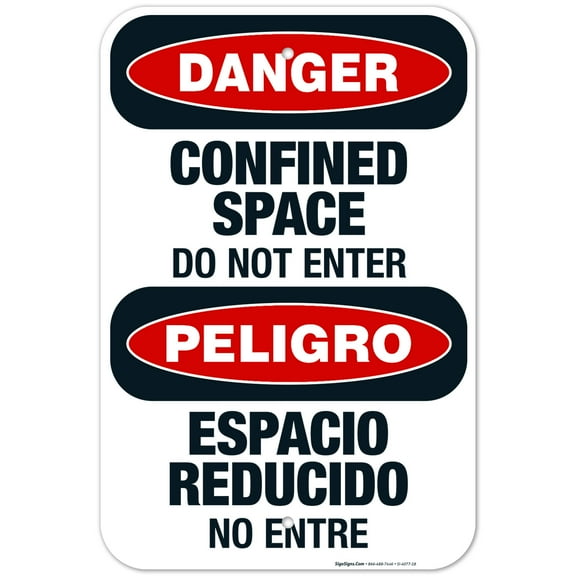 Confined Space Do Not Enter Bilingual Sign, OSHA Danger Sign,
