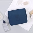 thumbnail image 2 of Estuche de maquillaje plegable azul marino con gancho y bolsa para empacar fácilmente Bolsa de artículos de tocador de viaje, 2 of 8