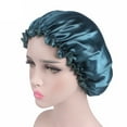 thumbnail image 2 of Solid Color Soft Satin Sleeping Cap Night Sleep Hat Hair Care Elastic Bonnet, 2 of 8