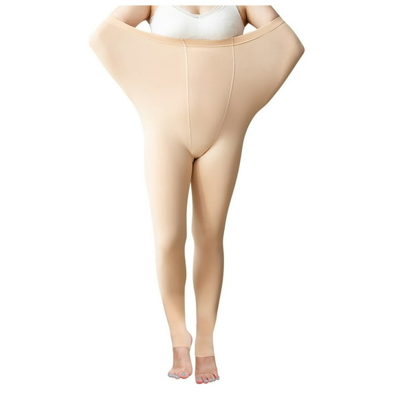 Charmgo Tights for Women Clearance, Women's 100G Thigh High Stockings Size Pantyhose Fake Of Through Plus Pairs Bottoming Meat Tights without Velvet Opaque Tights Compression Stockings for Women Khaki