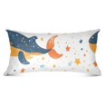 Cartoon Whales Colorful Stars Plush Pillowcase Pillow Slip Bolster Case