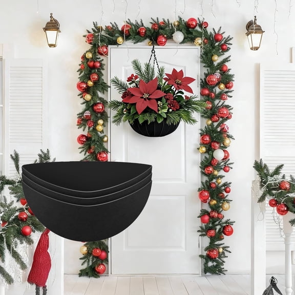3pcs Liners for Hanging Basket, EEEkit Garden Half-Round Replacement Coco Liners for Christmas Hanging & Wall Flower Baskets
