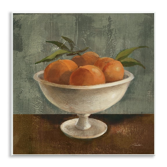 Stupell Industries Peaches Still Life Food & Beverage Painting Unframed Art Print Wall Art, 12 x 12
