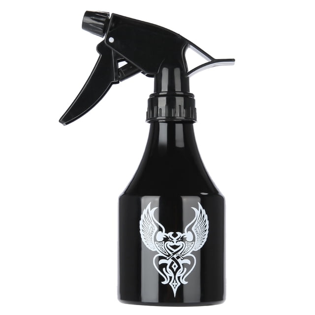 Botella pulverizadora de tatuaje de aluminio profesional, pulverizador de limpieza de tatuajes de algas verdes (negro)