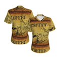 thumbnail image 3 of Yiaed Coffee Vintage Print Women's T Shirt V-Neck Short Sleeve Shirt Casual Breathable Tee Summer Tops-3X-Large, 3 of 5