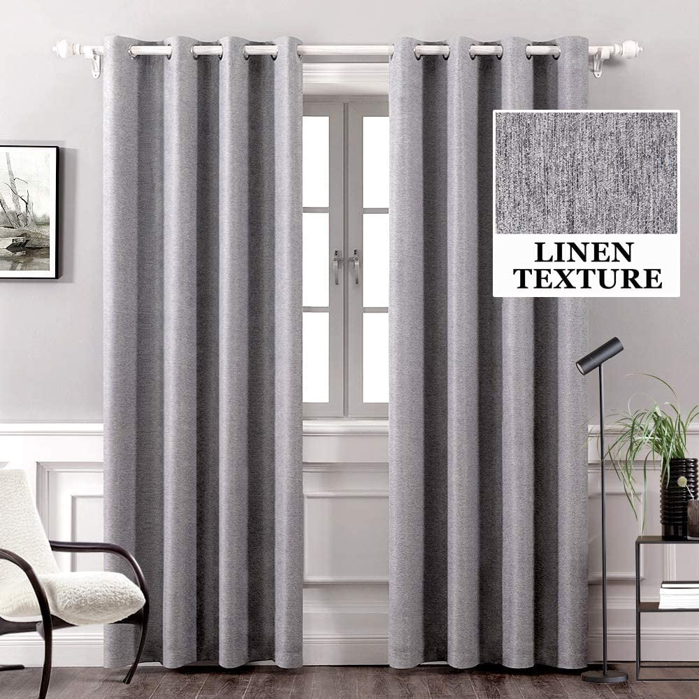 W52 x L84, Green 100% Blackout Curtains Linen Texture Thermal Room Darkening Sound Reduction Sun Blocking Window Draperies for Bedroom/Living Room Nursery,Sliding Doors,Kitchen 2 Panels Set W52 x L84, Green 100% Blackout Curtains Linen Texture Thermal Room Darkening Sound Reduction Sun Blocking Window Draperies for Bedroom/Living Room Nursery,Sliding Doors,Kitchen 2 Panels Set