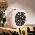 thumbnail image 6 of Fuzoiu Vegetable Quiche Print Portable Jewelry Box,Round Mini Leather Travel Jewelry Case,Small Travel Jewelry Organizer,Jewelry Holder for Ring Necklace Earring for Women Girls-Pink, 6 of 7