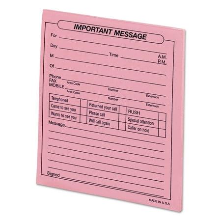 Phone Message Pad - Universal Important Message Pink Pads, 4 1/4 x 5 1/2, 50/Pad, Dozen -UNV48023