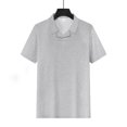 thumbnail image 6 of Men's Waffle Knit Polo Shirt Short Sleeve Collared Casual T-Shirt Comfortable & Breathable For Summer Daily Wear Stylish Tops,Light Gray,XL, 6 of 6