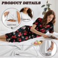 thumbnail image 6 of DISNIMO Maple Leaves Printed Womens Pajama Set Soft Sleepwear Summer Loungewear Round Neck Tops and Capri Pant Pjs Set, M, 6 of 7