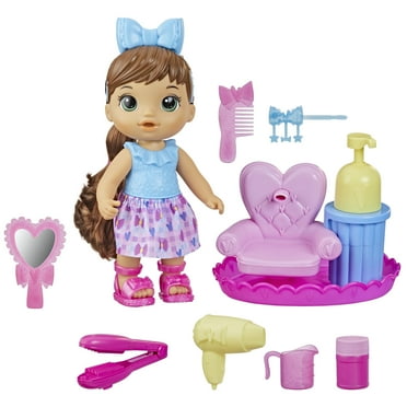 Baby Alive: Sudsy Styling 14-Inch Doll Brown Hair, Green Eyes Kids Toy for Boys and Girls