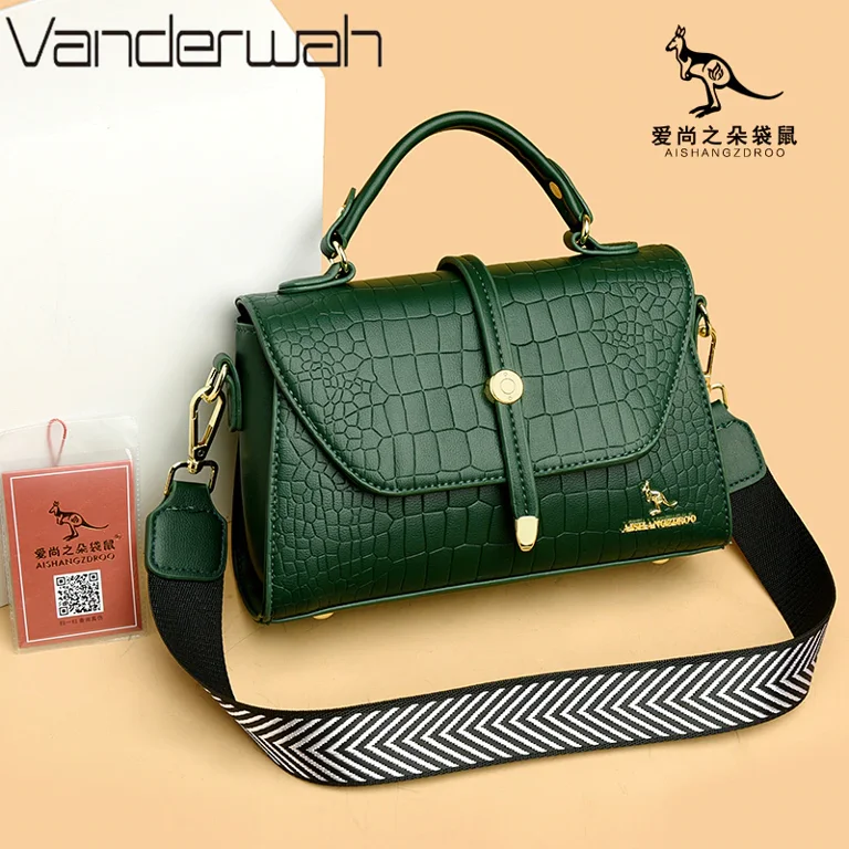 Brand Crocodile Leather Crossbody Bags for Women Female Shoulder Messenger  Sac Luxury Designer Ladies Handbags and Purses 