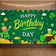 thumbnail image 1 of Green Theme Day Banner Irish Design Leprechaun Style Decorative Backdrop for St. Patrick's Day Party Celebration Event, 1 of 5
