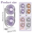 thumbnail image 3 of USB Desk Fan Tower Fan Portable Oscillating Fan, Rotation Dual Head Circulation Fan with 5 Speed Adjustable Quiet Motor, Rechargeable Type-C Table Fan for Bedroom Dorm Room Office Desktop Home, C, 3 of 9