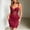 Wine, variant on Elegant Lace Trim Tennis Bodycon Dress with Sheer Bodice and Strappy Neckline for Everyday Wear Women's Casual Style Black S