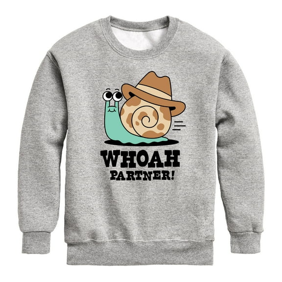 Instant Message - Whoah Partner Snail - Toddler & Youth Crewneck Fleece Sweatshirt