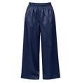 thumbnail image 6 of Nugftut Womens Pajama Pants High Waist Satin Wide Leg Pants with Pockets Soft Comfortable Loungewear Pajamas, 6 of 7