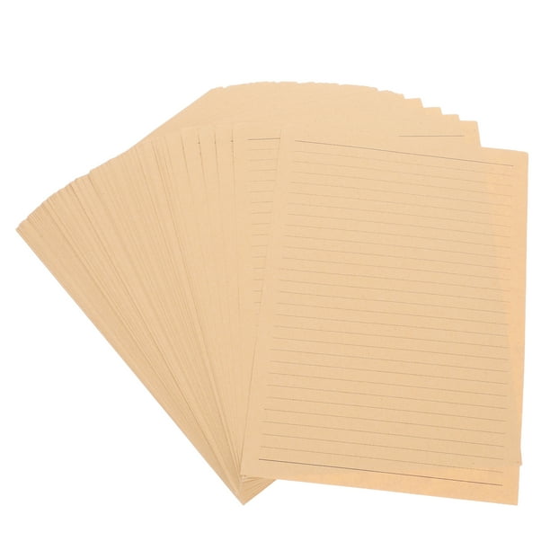 100 piezas de papel de carta forrado Kraft vintage, papel de escribir retro, papel de escribir forrado, papel de escribir de cartas vintage, papel hecho a mano, papel de escribir cartas, papelería