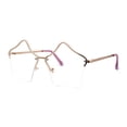 thumbnail image 2 of Womens Rimless Star Shape Hippie Groove Pimp Sunglasses Clear, 2 of 4