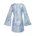 thumbnail image 4 of DHFJKG Women's Glitter Metallic Dresses Stage Performances Sparkly Long Sleeve Crewneck Loose Fit Night Out Tunic Mini Dress Trendy Dresses, 4 of 8