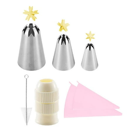 

7pcs Cake Decorating Kits Supplies Numbered Piping Tips Icing Nozzles Pastry Bags Reusable Coupler Baking Tool DIY Cookies