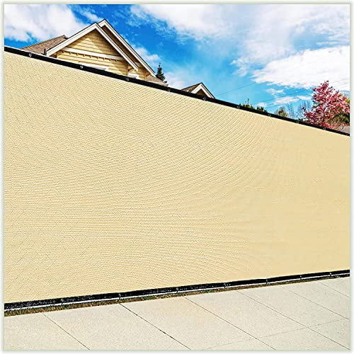 ColourTree Customized Size Fence Screen Privacy Screen Beige 5' x 8? - Commercial Grade 170 GSM - Heavy Duty - 3 Years Warranty - Cable Zip Ties Included