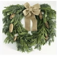 thumbnail image 7 of Christmas Wreath Rustic Vintage Norfolk Pine Christmas Wreath - 20 Inch Artificial Greenery Faux Cedar Wreaths Pine Cones and Ribbon Bow for Xmas Decor Indoor Outdoor Window Wall Decoration, 7 of 7