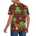 thumbnail image 2 of KLL Frogs and Mushrooms for Men's Baseball Shirts,Short Sleeve Casual Shirts Button Down Shirt for Men Beach Summer Wedding Shirt-Large, 2 of 7
