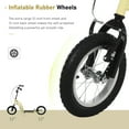 thumbnail image 3 of Aosom Youth Scooter Front and Rear Caliper Dual Brakes 12-Inch Inflatable Front Wheel Ride On Toy For Age 5+, Beige, 3 of 9