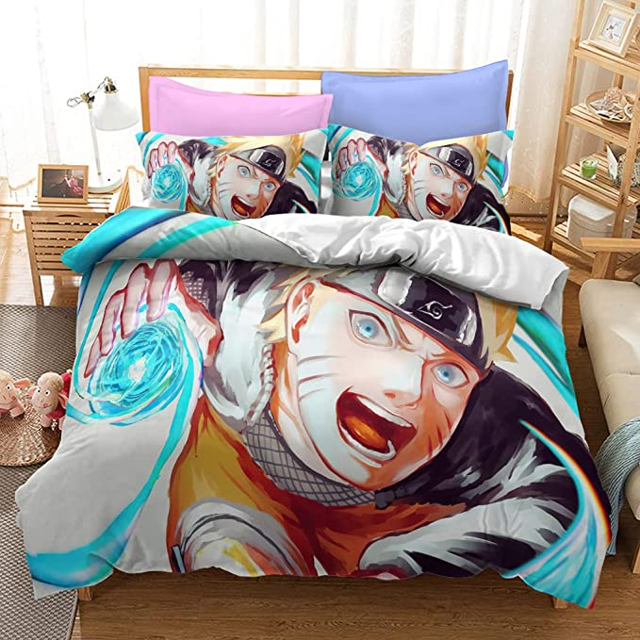 Anime Naruto Akatsuki Shippuden Comforter Bedding Set 3D Print Comfy