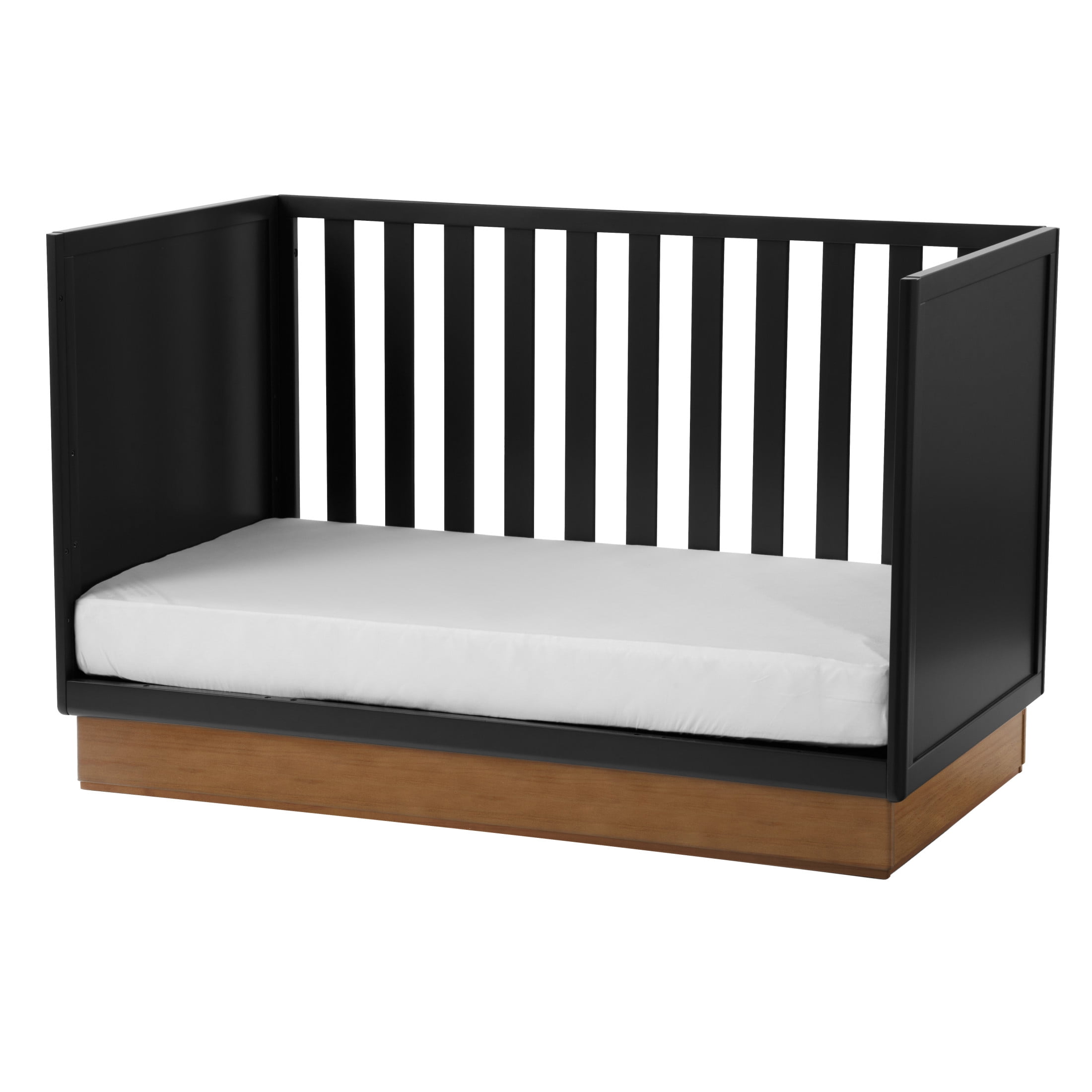 Little Seeds Dawn 4-in-1 Convertible Crib, Black & Acorn