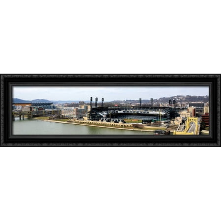 PNC Park 40x14 Large Black Ornate Wood Framed Canvas Art - Home of the Pittsburgh Pirates