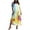 #0182-Yellow, variant on Women's Maxi Dresses V Neck Short Sleeve Dresses Boho Vacation Style Lightweight Breathable Vintage Floral Print Side Slit Loose Fit Dresses Gift