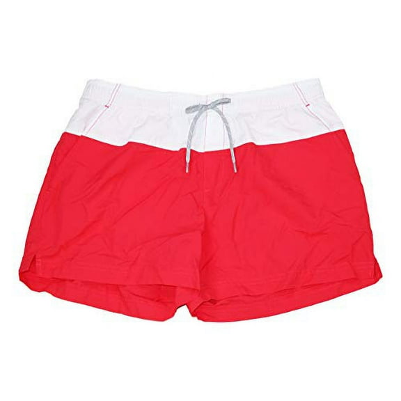 Columbia Womens Sandy River Color Blocked Shorts,Red Camellia/White ,XL