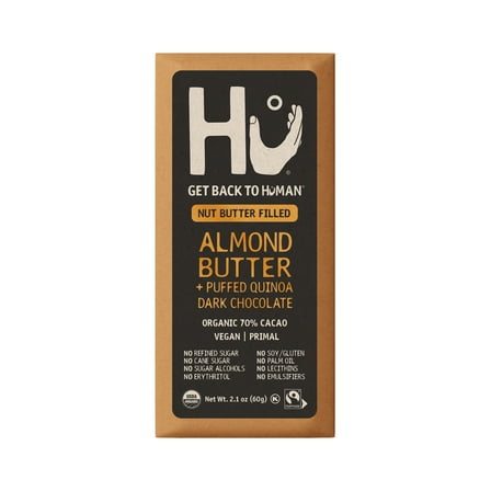 Hu Almond Butter   Puffed Quinoa Dark Chocolate Bar, 2.1 Ounce Bar, 1 Count