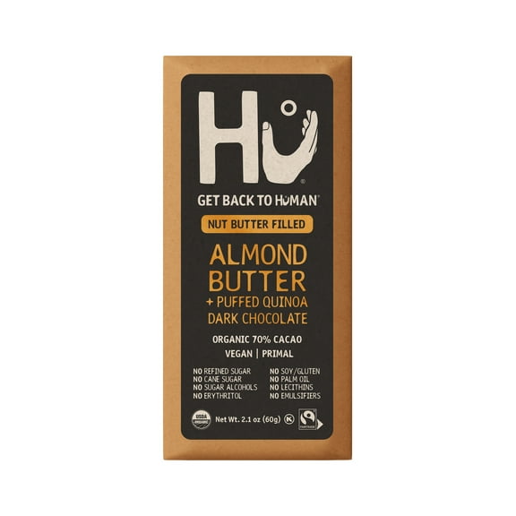 Hu Almond Butter   Puffed Quinoa Dark Chocolate Bar, 2.1 Ounce Bar, 1 Count