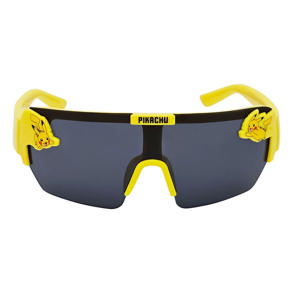 Pokemon Pikachu Yellow Large Lens Character Mold Sports Wrap Sunglasses