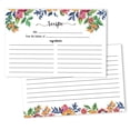 thumbnail image 1 of Inkdotpot Cartes de Recettes 4x6 Pouces (Ensemble de 50), Papier Épais Double Face de Qualité Supérieure - Style Moderne Cartes de Recettes Blanches pour Mariages - Mariée - Shower de Bébé - Thème Floral, 1 of 6