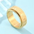 thumbnail image 1 of Star & Moon & Sun Stainless Steel Rotatable Finger Ring Fidget Spinner Ring for Calming Worry Meditation Golden US Size 8 1/2(18.5mm), 1 of 4