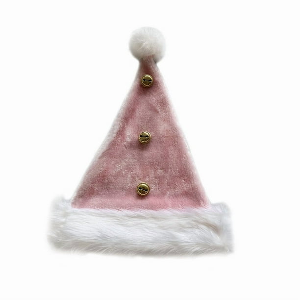 Sombrero Grueso Gorro de Papá Noel para adultos y niños, talla única, decoración navideña, rosa, 1 unidad Rkxzt