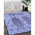 thumbnail image 3 of Ahgly Company Machine Washable Indoor Square Transitional Jeans Blue Area Rugs, 3' Square, 3 of 7