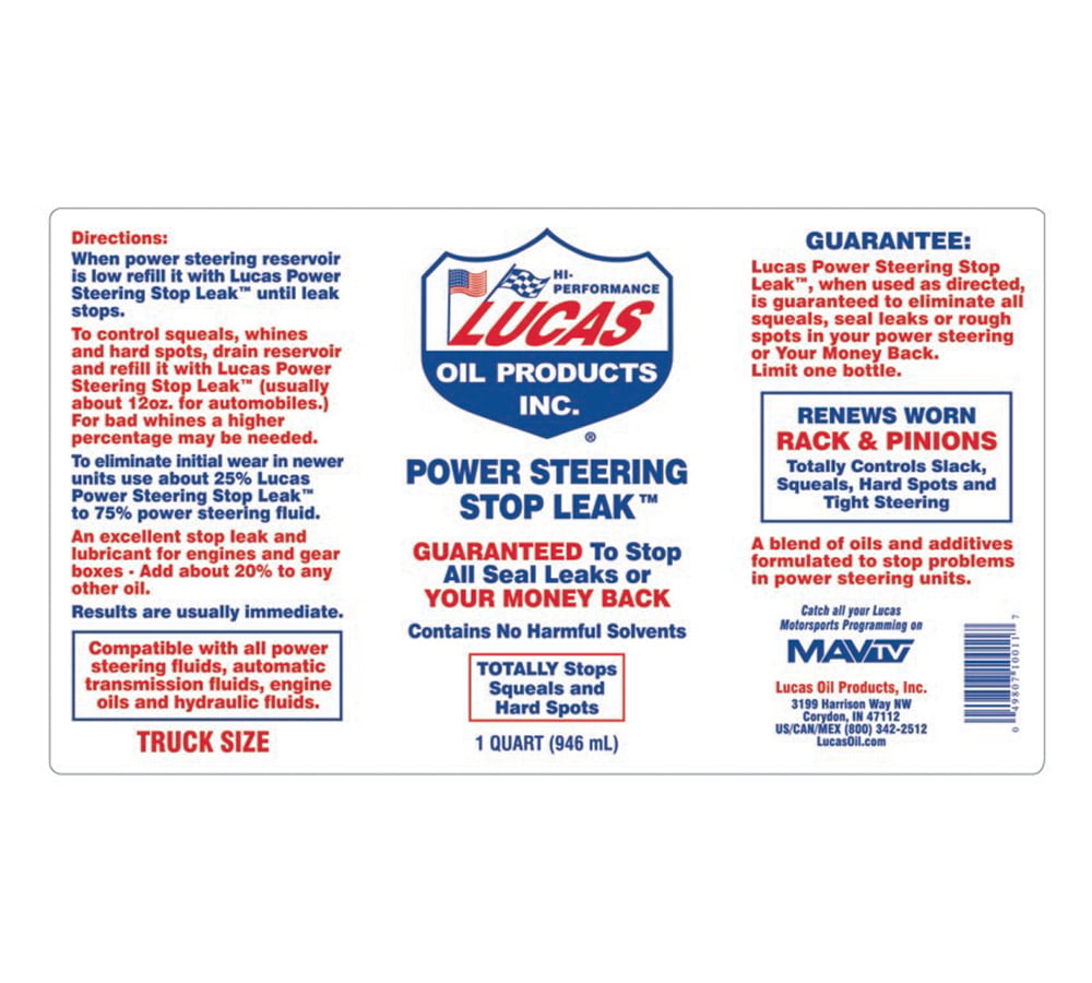thumbnail image 5 of (4 Pack) Lucas Oil 10008 Power Steering Stop Leak - 12 Ounce, 5 of 7