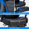 thumbnail image 5 of FULLWATT Video Gaming Chair Office Chair Ergonomic PC Computer Chair Reclining Racing Chair with High Back Swivel Executive Office Desk Chair with Extendable Footrest Adjustable Lumbar Pillow Blue, 5 of 15
