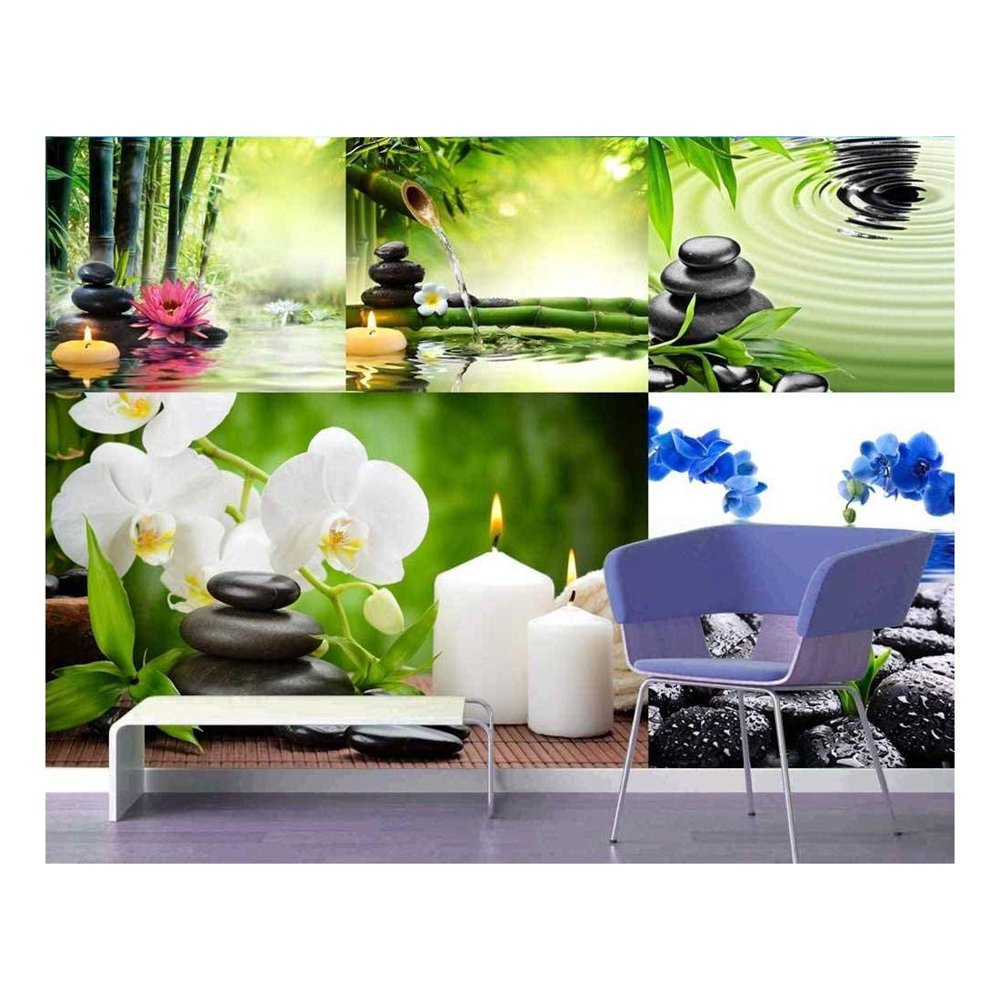 Wall26 Zen and Spa Theme Images Collage Peel & Stick Wallpaper, 66x96